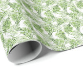 Papier Cadeau Palm vert Feuilles (Coin rond)