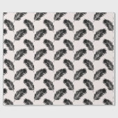 Papier Cadeau Palme tropicale Feuille noir blanc (Plat)