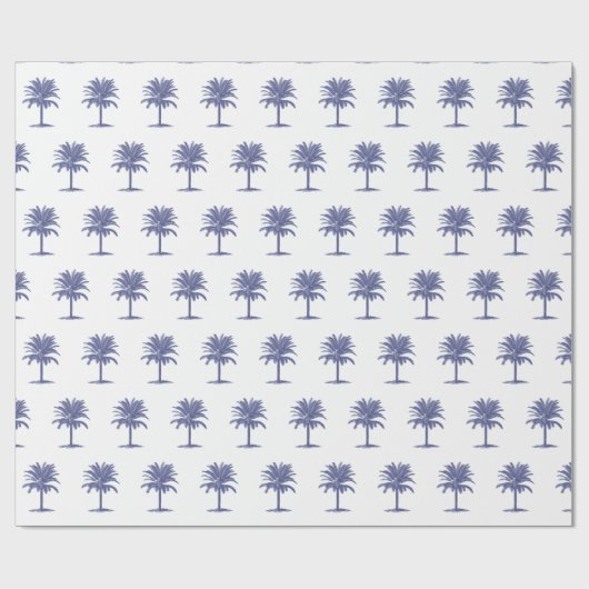 Papier Cadeau Palmier bleu Toile (Plat)