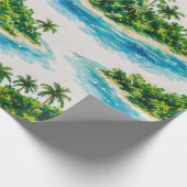 Papier Cadeau Palmier de l'île tropicale (Coin)