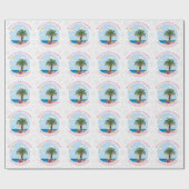 Papier Cadeau Palmier de Noël personnalisé (Plat)