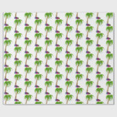 Papier Cadeau palmier de Noël tropical (Plat)