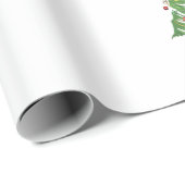 Papier Cadeau Palmier de Noël tropical avec lumières et ornam (Coin rond)