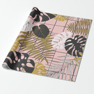 Papier Cadeau Palmier tropical feuille motif