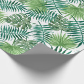 Papier Cadeau Palmier Tropical Feuille Motif vert (Coin)