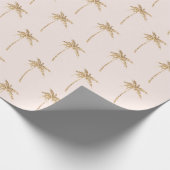 Papier Cadeau Palmier Tropical Parties scintillant Or (Coin)