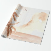 Papier Cadeau Palmier Tropical Rustique (Déroulé)