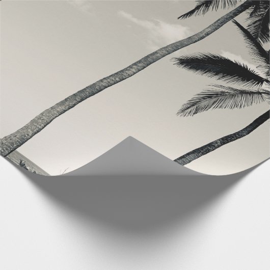 PAPIER CADEAU PALMIER TROPICAL SUR LA PLAGE (Coin)