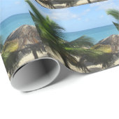 Papier Cadeau Palmiers à la plage (Coin rond)