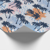 Papier Cadeau Palmiers d'été sans soudure motif, cocotier palmie (Coin)