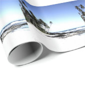 Papier Cadeau Palmiers Exotiques & Plage Paradisiaque (Coin rond)