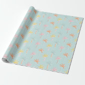 Papier Cadeau Palmiers Mignonne Mint (Déroulé)