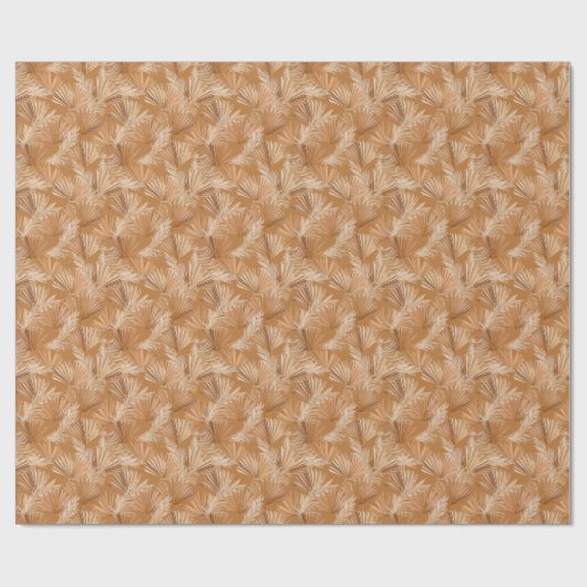 Papier Cadeau Palmiers secs tropicaux : bouho aquarelle. (Plat)