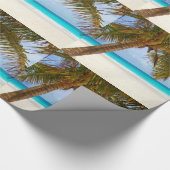 Papier Cadeau Palmiers sur la plage Mer Bleue & Ciel (Coin)