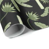 Papier Cadeau palmiers tropicaux sans couture motif (Coin rond)