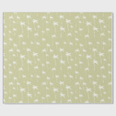 Papier Cadeau Palmiers verts et blancs vintages (Plat)