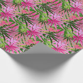 Papier Cadeau Palmiers verts rose tropical (Coin)