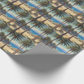 Papier Cadeau Palmiers vintages Côte d'Azur Voyage (Coin)