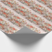 Papier Cadeau Pamplemousse et fleurs dans l'eau (Coin)