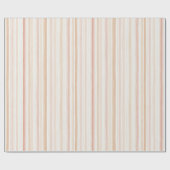 Papier Cadeau Pamplemousse Rose Pêche Rayures Blanches Anniversa (Plat)
