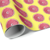 Papier Cadeau Pamplemousse rouge juteux (Coin rond)
