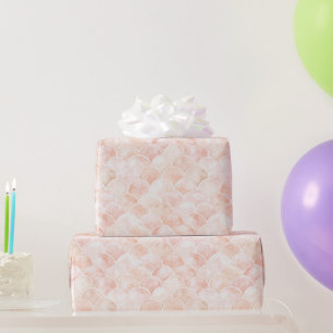 Papier Cadeau Pamplemousse Rougeur Rose Pêche Blanc Écailles Ann