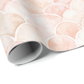 Papier Cadeau Pamplemousse Rougeur Rose Pêche Blanc Écailles Ann (Coin rond)