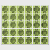 Papier Cadeau Pancho le robot vert (Plat)