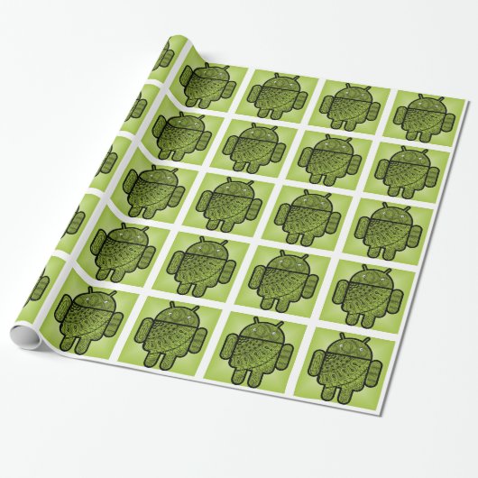 Papier Cadeau Pancho le robot vert (Déroulé)