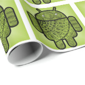 Papier Cadeau Pancho le robot vert (Coin rond)