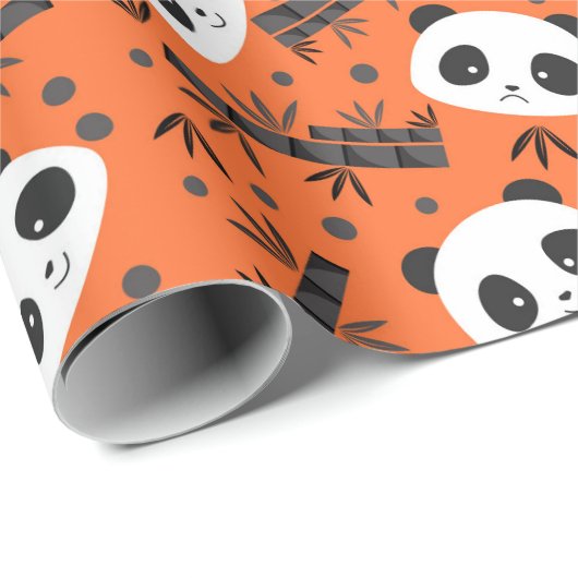 Papier Cadeau Panda (Coin rond)