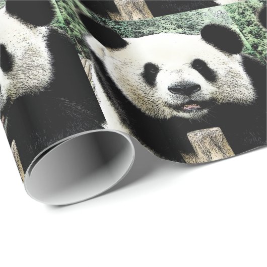 Papier Cadeau Panda (Coin rond)