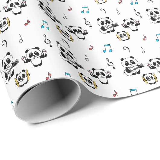 Papier Cadeau Panda Band - 1000Pandas par Amanda Roos (Coin rond)
