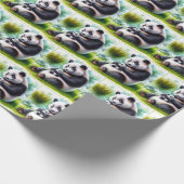 Papier Cadeau Panda Bear Avec Son Petit (Coin)