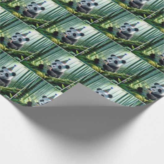 Papier Cadeau Panda Bear Lecture d'une carte d'anniversaire (Coin)
