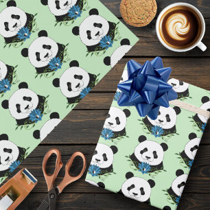 Papier Cadeau Panda Bear Lotus