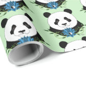 Papier Cadeau Panda Bear Lotus (Coin rond)