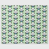 Papier Cadeau Panda Bear Lotus (Plat)