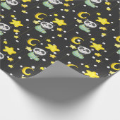 Papier Cadeau Panda bébé avec lune et étoiles (Coin)