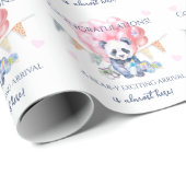 Papier Cadeau Panda bunting and balloons Baby Shower (Coin rond)