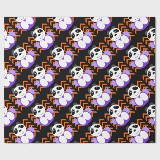 Papier Cadeau Panda chinois halloween (Plat)