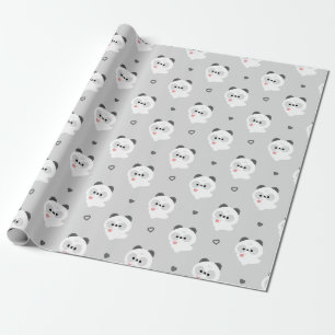 Papier Cadeau Panda d'amour mignon