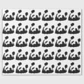 Papier Cadeau Panda d'art noir blanc (Plat)