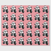 Papier Cadeau panda de dessin animé (Plat)