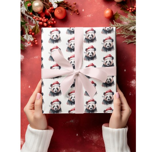 Papier Cadeau Panda de Noël
