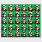 Papier Cadeau Panda de Noël (Plat)
