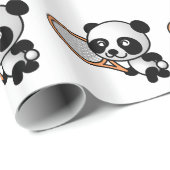 Papier Cadeau Panda de tennis (Coin rond)