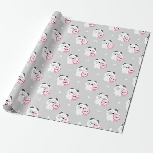 Papier Cadeau Panda Épuisé Certifié (Déroulé)