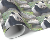 Papier Cadeau Panda Géant Amical (Coin rond)