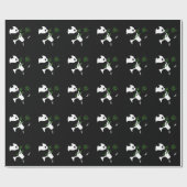 Papier Cadeau Panda géant mange du bambou noir (Plat)